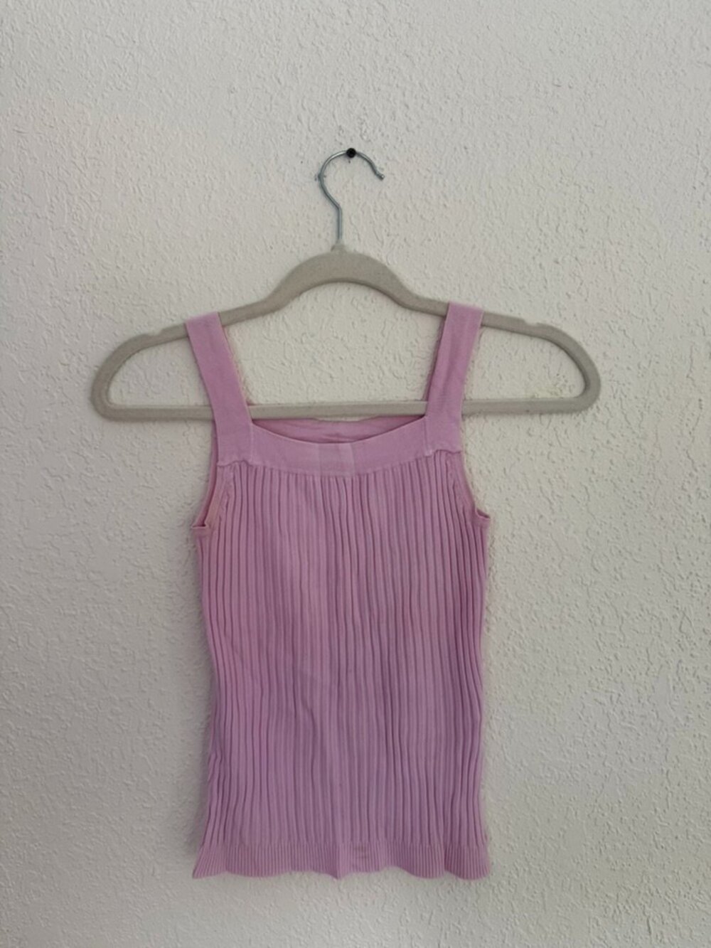 LAETITIA ROSA Lavender Ribbed Knit Tank Top Sleeveless Y2K